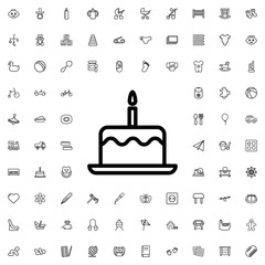 cake with one candle icon illustration