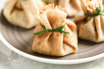 pancake pouches filled, Russian holiday Maslenitsa