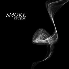 Abstract smoke isolated on black background. Vector