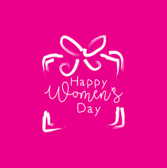 Happy Women Day text lettering vector greeting 