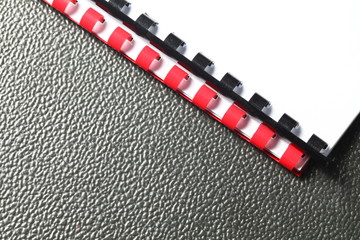 The coil book binding spine on document cover 