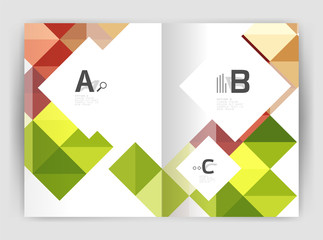 Vector square leaflet, business a4 print template