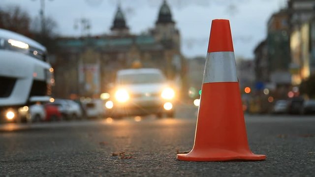Road closed traffic cone
