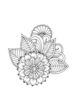 Black and white flowers as design element.