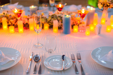 Romantic dinner setting
