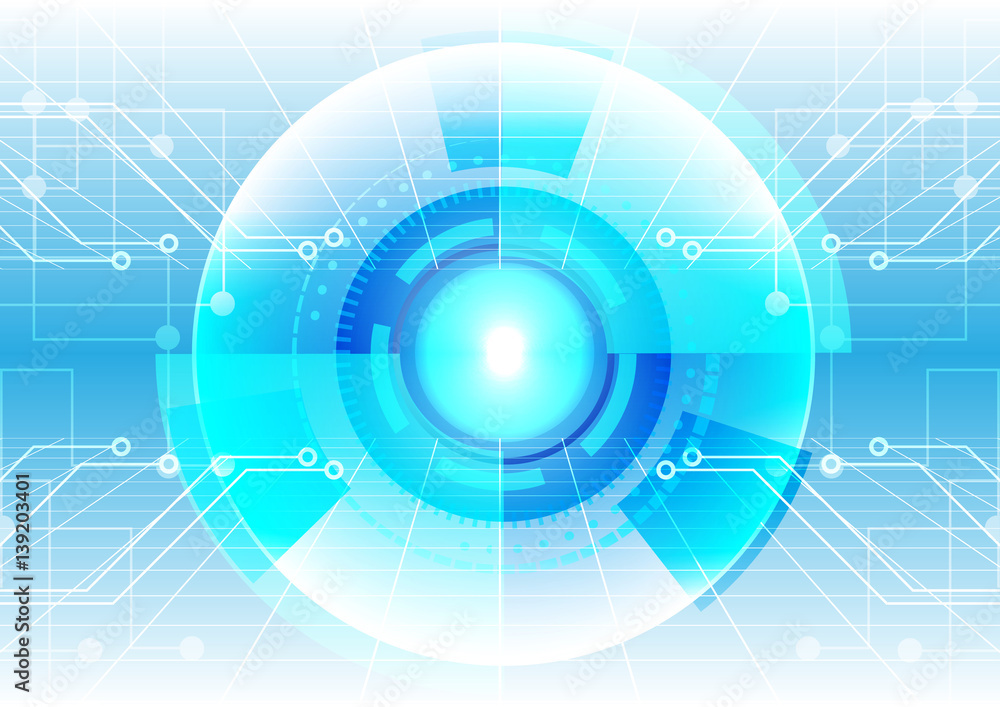 Poster abstract technology circle with circuit background