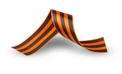 Striped victory Saint George ribbon in flat style isolated on white