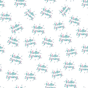 Hello Spring Time vector background.