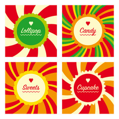 Set lollipop background cards. 