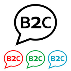 Icono plano linea burbuja B2C en varios colores