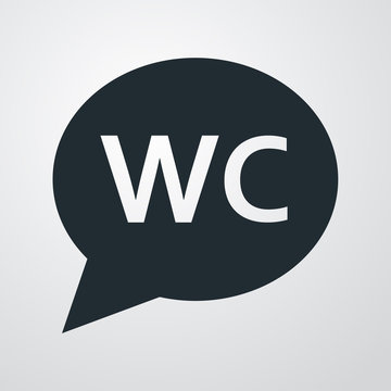 Icono plano burbuja WC en fondo degradado