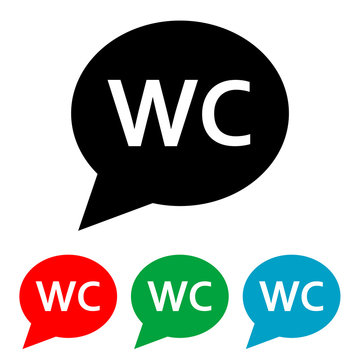 Icono plano burbuja WC en varios colores