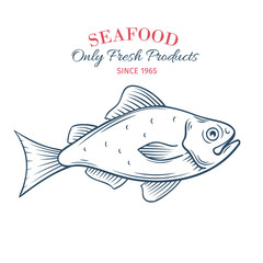 Hand drawn fish icon.