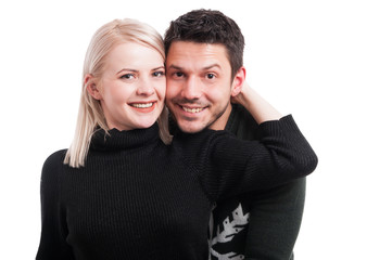 Obraz premium Closeup portrait of young happy couple