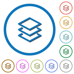 Layers icons with shadows and outlines