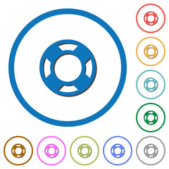 Lifesaver icons with shadows and outlines