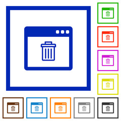 Application delete flat framed icons