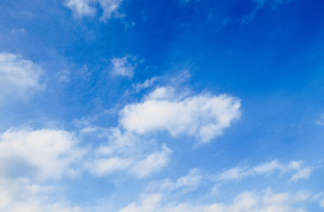 White clouds in blue sky
