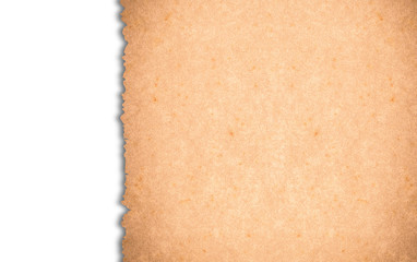 Ol brown paper on white background