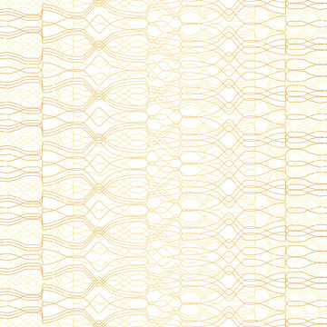 Golden Geometric Pattern on White Background.