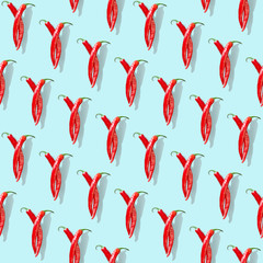 red hot chili pepper seamless pattern