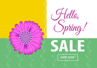 Hello spring sale banner