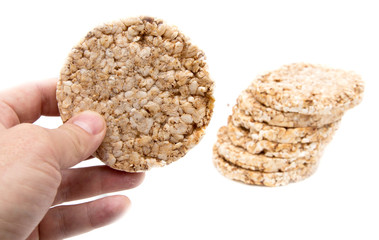 whole grain bread on a white background