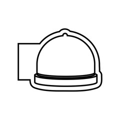 monochrome contour emblem with cloche icon food vector illustration