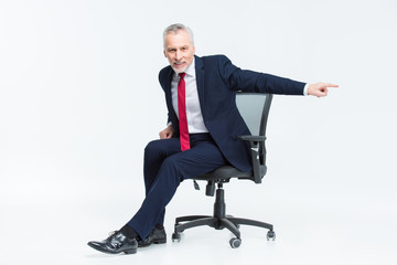 Businessman in office chair