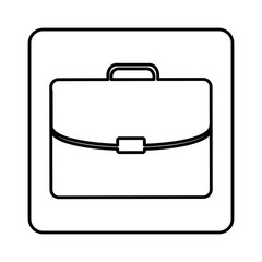 monochrome contour square with executive suitcase vector illustration