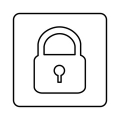 monochrome contour square with padlock icon vector illustration