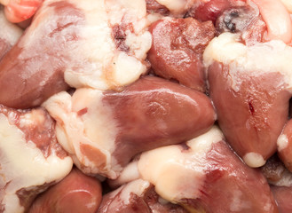chicken hearts as background