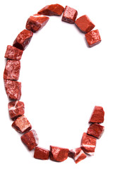 ABC, Latin alphabet, mosaics of natural stone, red marble, letter, C