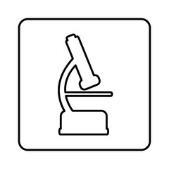 monochrome contour square with microscope icon vector illustration