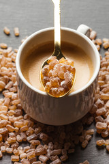 Cup of coffee with sugar