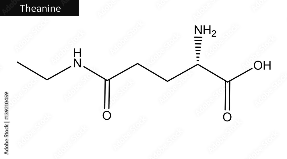 Wall mural Molecular structure of Theanine