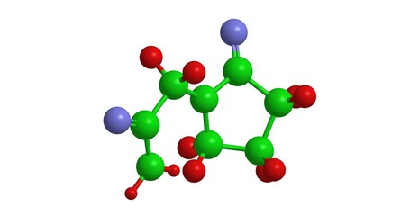 Molecular structure of Piracetam, 3D rendering