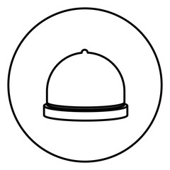 monochrome contour circular frame with cloche icon food vector illustration