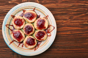 Summer dessert lazy dumplings with cottage cheese