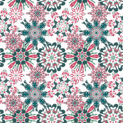 gentle seamless pattern on a light background vintage ethnic ornament vector illustration