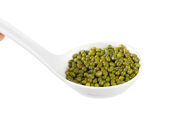 Mung beans isolated on white background