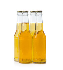 Set of beer bottles isolated