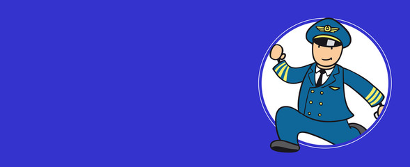 Illustration Mann als Pilot