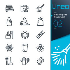 Fototapeta premium Lineo - Cleaning and Housework line icons