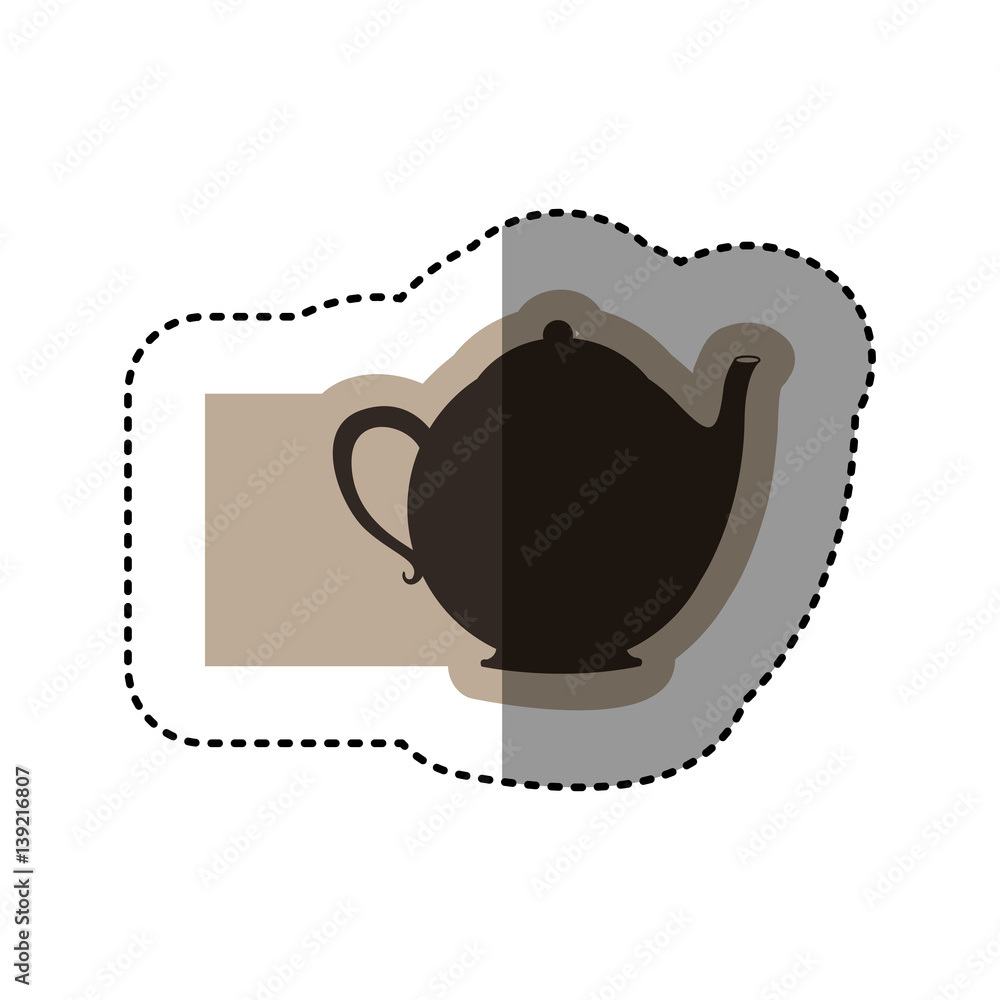 Canvas Prints sticker monochrome emblem with teapot of tea vector illustration