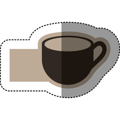 sticker monochrome emblem with coffee cup vector illustration