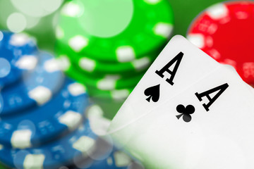 poker chips on the table