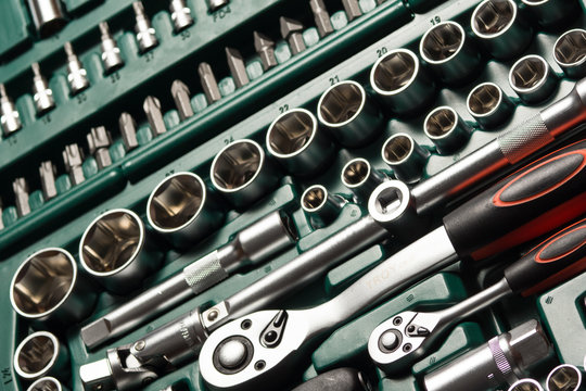 Auto service tools and ratchet sets.
