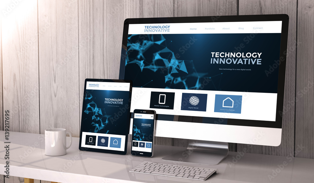 Canvas Prints devices responsive on workspace innovative website