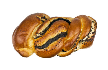 roll with poppy isolated on white background